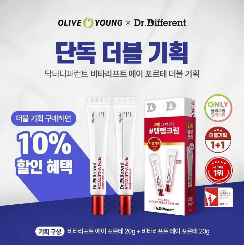 [단독기획/레티날0.1%] 닥터디퍼런트 비타리프트 에이 포르테 2입 기획 상세페이지 2